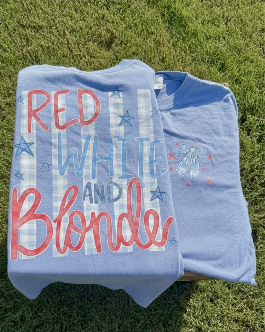 Red White and Blonde & Brunette Tee